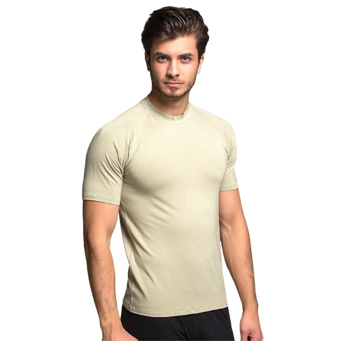 Bambu Erkek T-Shirt - Kısa Kol - Thermoform - Kum