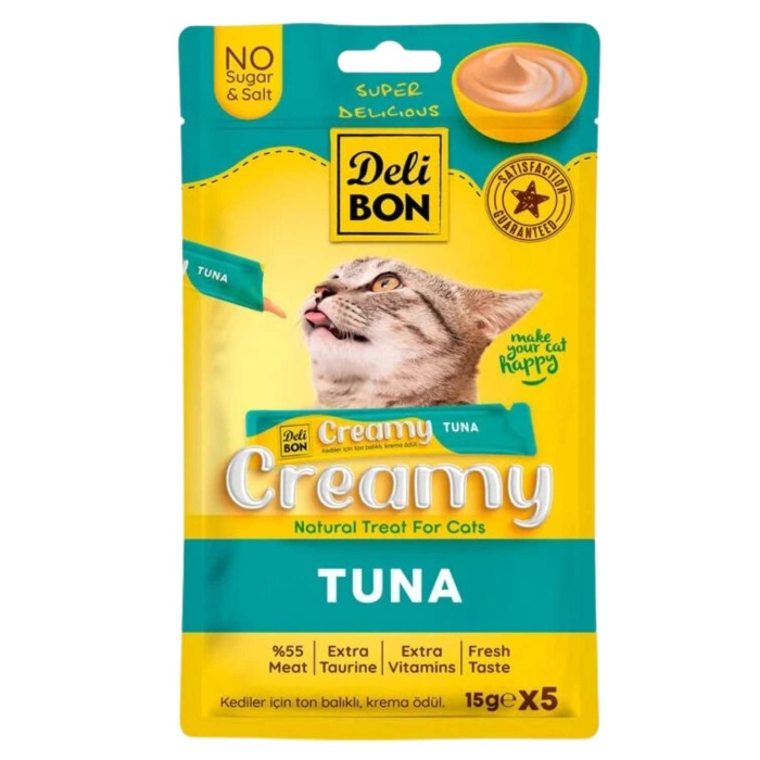 Kedi Ödül Maması - Creamy - Ton Balıklı - 15 gr 5li - Delibon