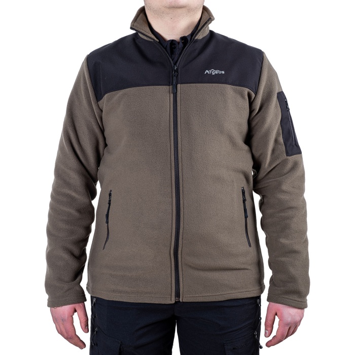 Outdoor Polar Ceket Haki - Sıcak Tutan Polar - Softshell Omuz - Fermuarlı Cep