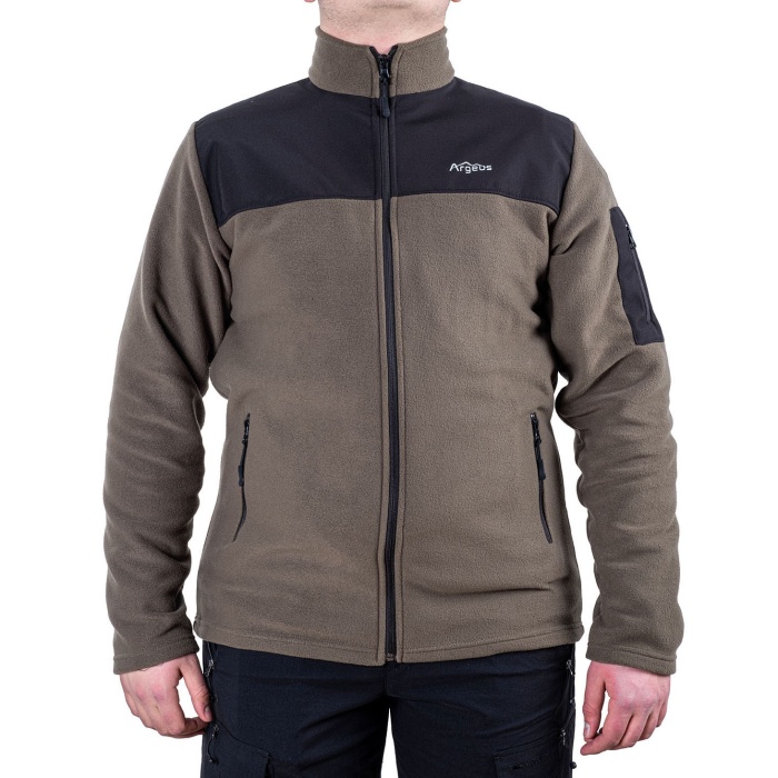 Outdoor Polar Ceket Haki - Sıcak Tutan Polar - Softshell Omuz - Fermuarlı Cep