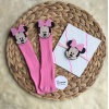 Minnie Mouse Pembe Figürlü Çorap ve Bant Takım