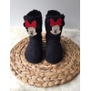 Siyah Minnie Mouse Süet Çocuk Botu