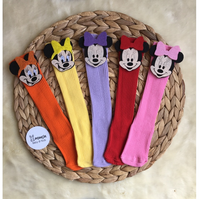 Minnie Figürlü Dizaltı 5li Çorap Set