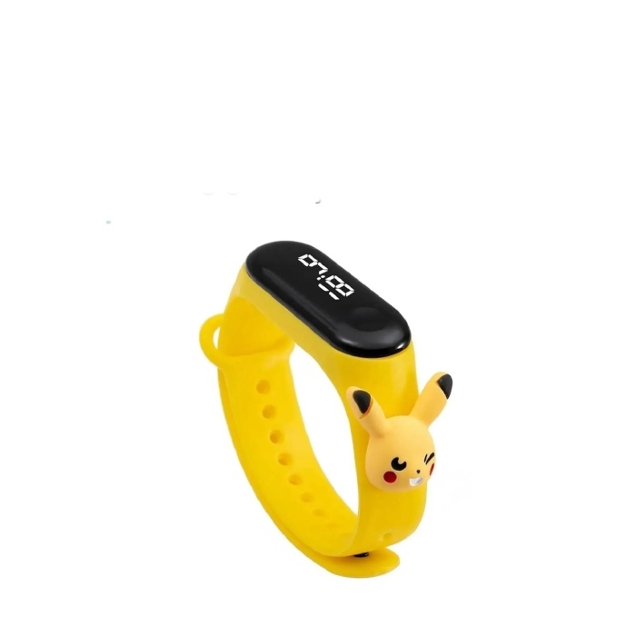 Sarı Pikachu Figürlü Çocuk Dijital Saat