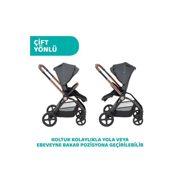 Mysa Bebek Arabası Black Satin