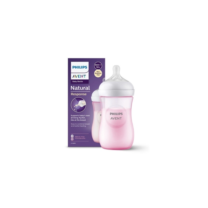 Doğal Tepkili Pp Pembe Biberon 260ml 1 Ay Scy903/11