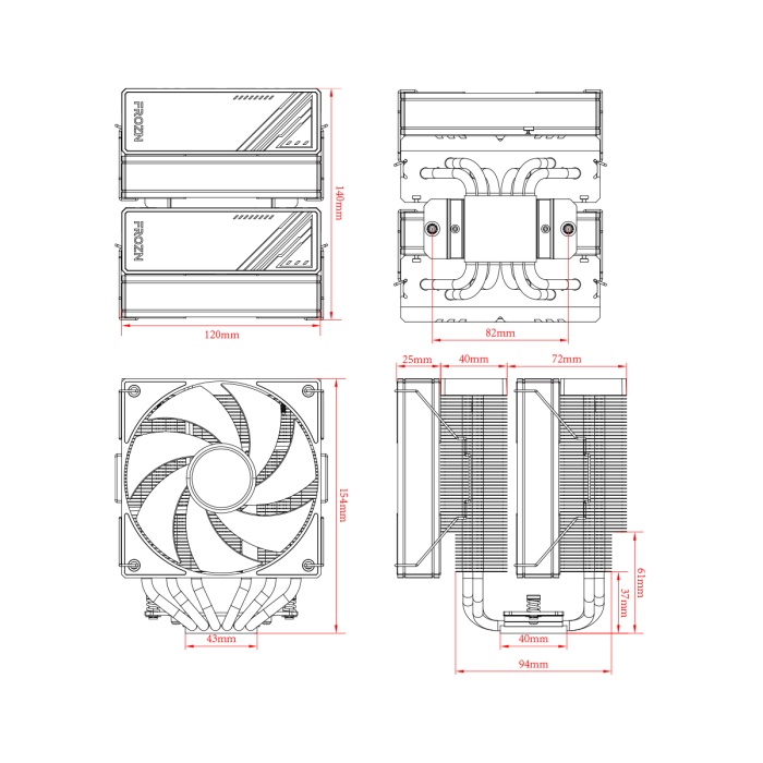 ID-COOLING FROZN A620 BLACK 4Pin PWM 120mm İşlemci Soğutucu