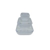 (    ) CRYSTAL WARE F-406 ( 3PCS SET ) ( KARE & 5250ML ) SAKLAMA KABI ( MİKA & KRİSTAL PLASTİK )*12=K