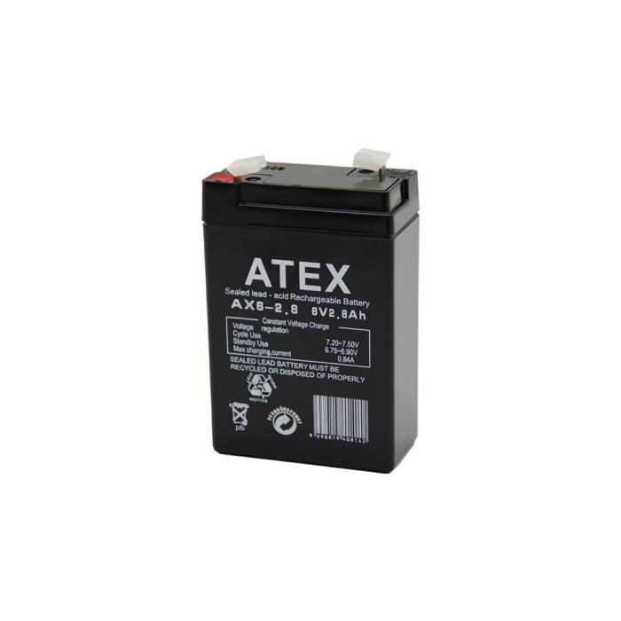 ATEX AX6-2.8 ( İNCE ) AKÜ 6V 2.8AH AMPER*20