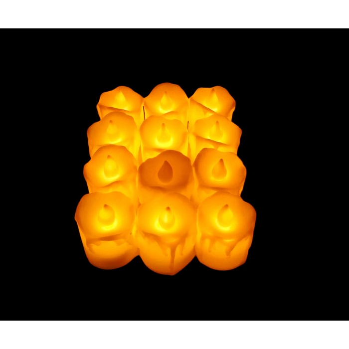 LED PLAS NO-215 ( 3X4CM ) AKAN MUM MODELİ LEDLİ PİLLİ MUM*12X100