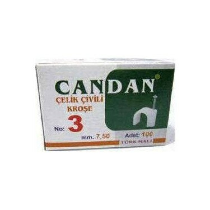 CANDAN ( NO-3 & 7.5MM ) ( 100PCS ) ÇİVİLİ KROŞE*10X12