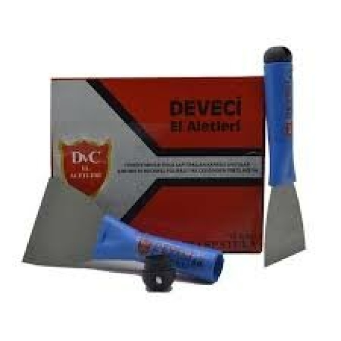 DEVECİ DVC-74211 ( NO-8 & 80MM ) ( KAPAKLI ) ( SAPTAK ) METAL SPATULA & PLASTİK SAPLI 12X12