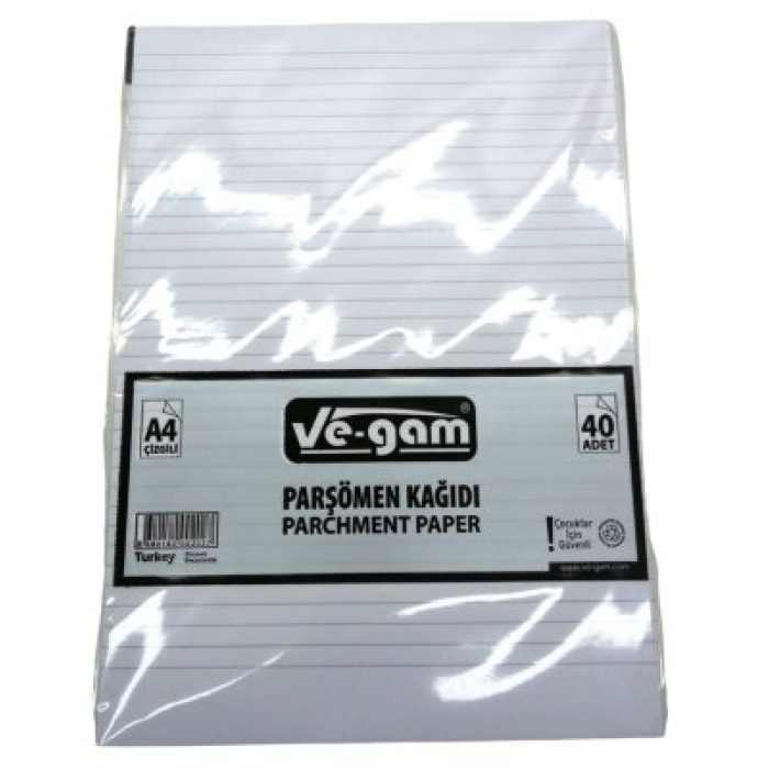 VE-GAM A4 ( 40PCS ) ( ÇİZGİLİ ) PARŞÖMEN KAĞIDI*100