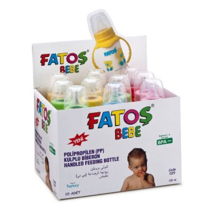 FATOŞ BEBE-029 ( KULPLU & 150ML ) PP.PLASTİK BİBERON*10X12