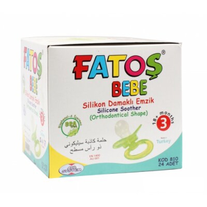 FATOŞ BEBE-810 NO-3 SİLİKON DAMAKLI EMZİK *24X24