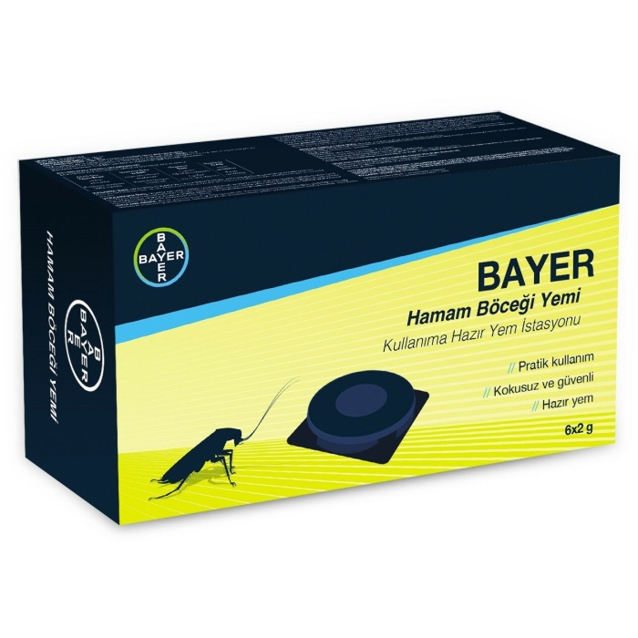 BAYER ( 6PCS X 2GR ) HAMAM BÖCEK YEMİ ( PLASTİK İSTASYON & YAPIŞKANLI )*48