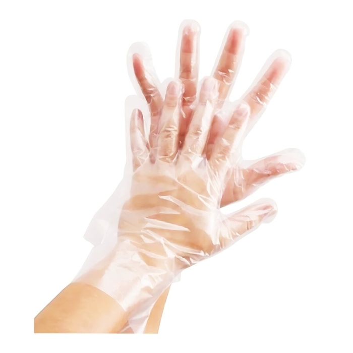 DISPOSABLE PLASTIC GLOVES YAKUT-12638 ( 100PCS ) ( ŞEFFAF & NAYLON ) ELDİVEN*10X10