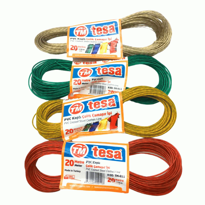 TESA TEMSAN TM-011 ( ÇELİK ) ( 20MT ) ÇAMAŞIR İPİ*12X10