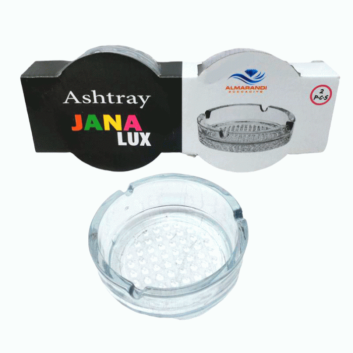 ALMARANDI ASHTRAY JANA-601 ( 2PCS ) LUX YUVARLAK CAM KÜLLÜK*24