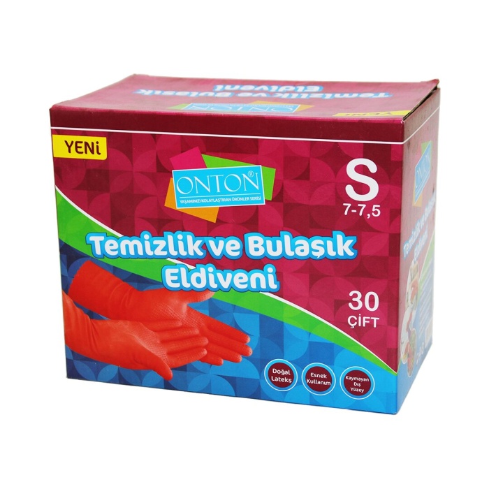 ONTON ( S ) ( 7-7.5 ) TEMİZLİK VE BULAŞIK ELDİVENİ*30X8