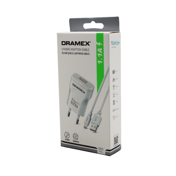 DRAMEX D11L ( İPHONE ) USB ( SET ) LIGHTNING 1.1A EV ŞARJ ALETİ*120