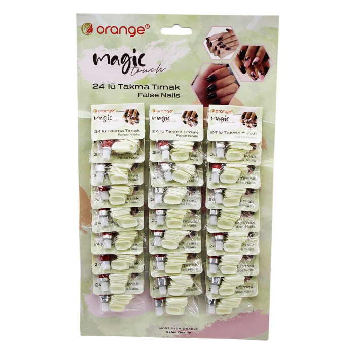 ORANGE MAGİC ORG-061 ( 24PCS ) ( BEYAZ ) TAKMA TIRNAK & YAPIŞTIRICI SET*24X120