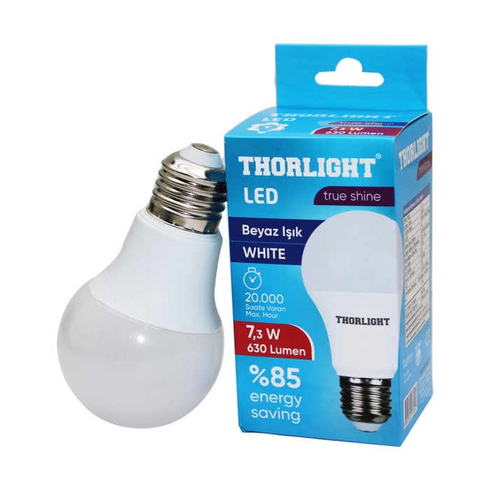 THORLIGHT A-6007B ( 7.3W ) E27 BEYAZ LED AMPUL*10X5