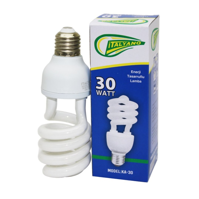 İTALYANO KA-30 ( 30W & E27 ) KIVRIK TASARRUFLU AMPUL*10X10