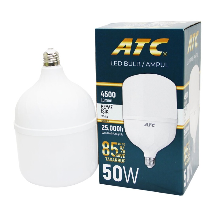 ATC ( 50W ) TORCH LED BULB AMPUL ( BEYAZ & 6500K ) (E27) ( 4500 LÜMEN & 25000h )*50