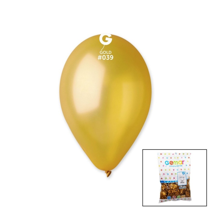 GEMAR GM-110-#39 ( METALİK & GOLD ) BALON ( 11 & 28CM ) ( 100PCS )*1X50