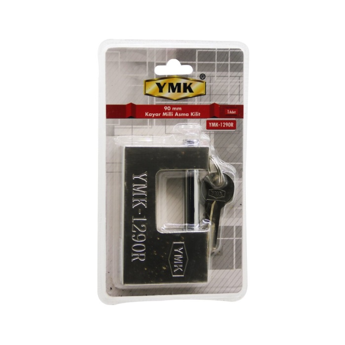 YMK-1290R ( 90MM ) GRİ KAYAR MİLLİ ASMA KİLİT*36