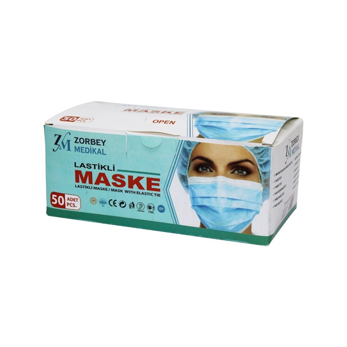 LİVE MASK MEDİKAL ( 50PCS & SİYAH ) CERRAHİ YÜZ MASKESİ*1X60