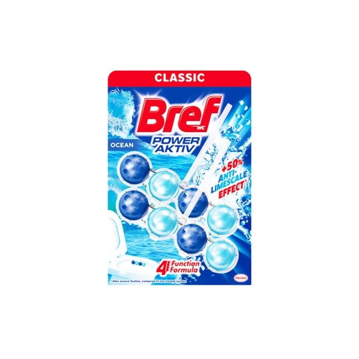 BREF WC POWER AKTIV ( 2 X 4LÜ ) ( OCEAN ) WC KLOZET TEMİZLEME ( 2X50GR )*10=K