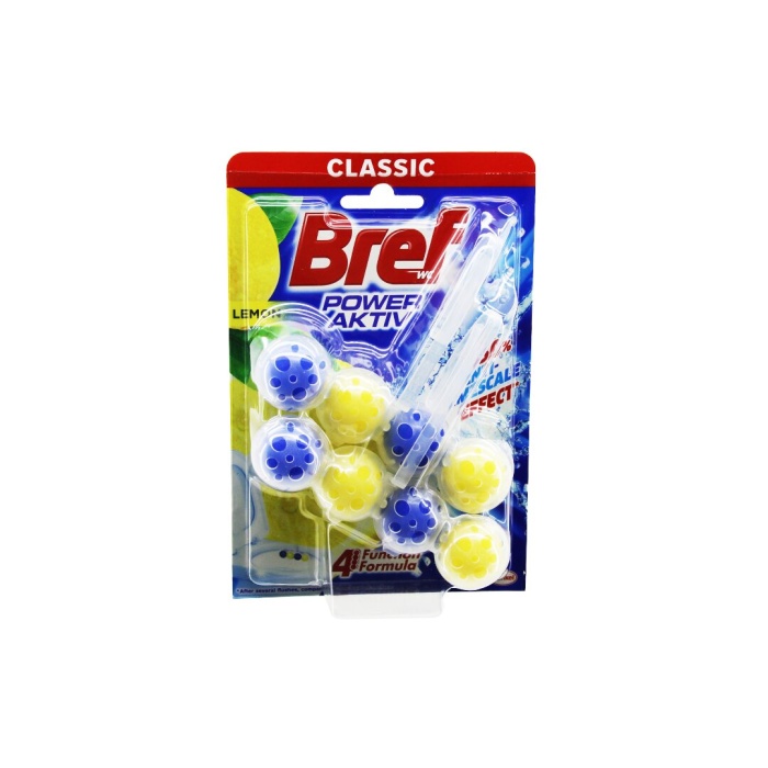 BREF WC POWER AKTIV ( 2 X 4LÜ ) ( LİMON ) KLOZET TEMİZLEME BLOK ( 2X50GR )*10=K