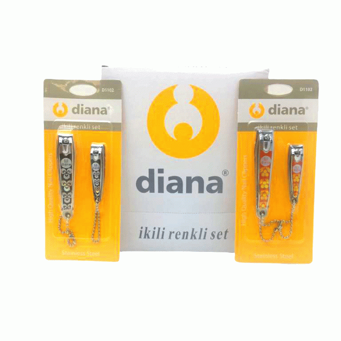 DİANA D-1102 ( 2Lİ SET RENKLİ ) TIRNAK MAKASI*12X30