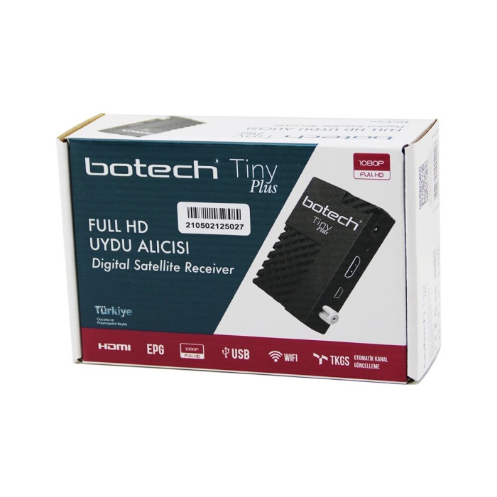 BOTECH (TİNY PLUS) FULL HD DİJİTAL UYDU ALICISI (1080P & HDMI & USB & WIFI & EPG & OTOMATİK KANAL GÜNCELLEME)*50