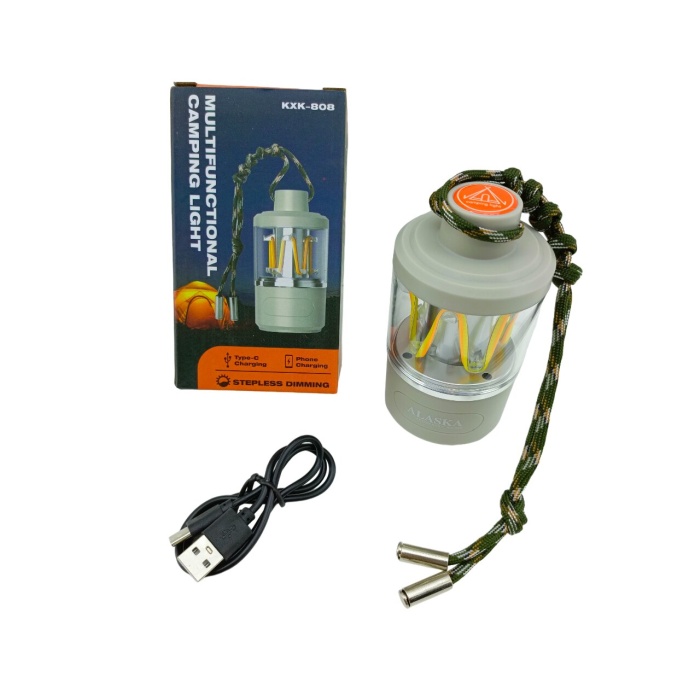 ALASKA MULTIFUNCTIONAL CAMPING LIGHT KXK-808 ( 3IN1= KAMP LAMBASI & FENER & POWERBANK ) (USB ŞARJ)*100