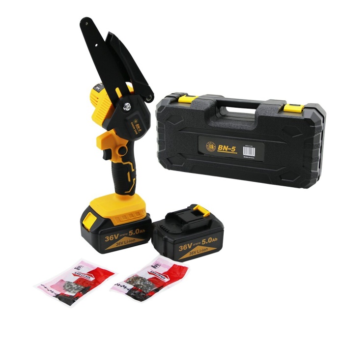 BN-5 CHAIN SAW YELLOW (LTJ-6A) (YAĞSIZ & ZİNCİRLİ) (6) BUDAMA & DAL KESME MAKİNE (ŞARJLI & 2 BATARYA) (36V 5.0AH)*8