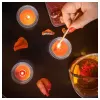 Kokulu Tealight Mum, Kırmızı-Kahverengi, 3.5 Saat, 30 Adet, Kehribar ve Gül