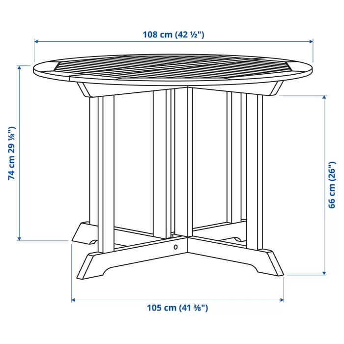 Yemek Masası, Beyaz-Bej, 108 cm | Mobilya Mark