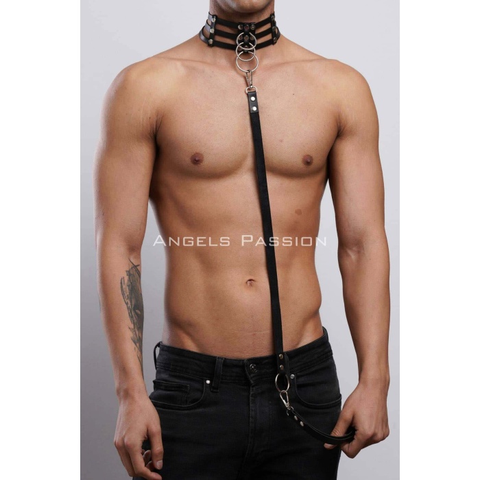 Erkek Choker - Tasma Set, Choker Harness Takım, Erkek Partywear - APFTM53
