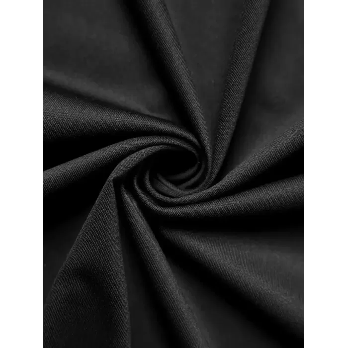 Benzersiz Sırt Baskılı Erkek Sokak Stili Bol Tişört - Nefes Alabilir Polyester, Makinede Yıkanabilir - Siyah
