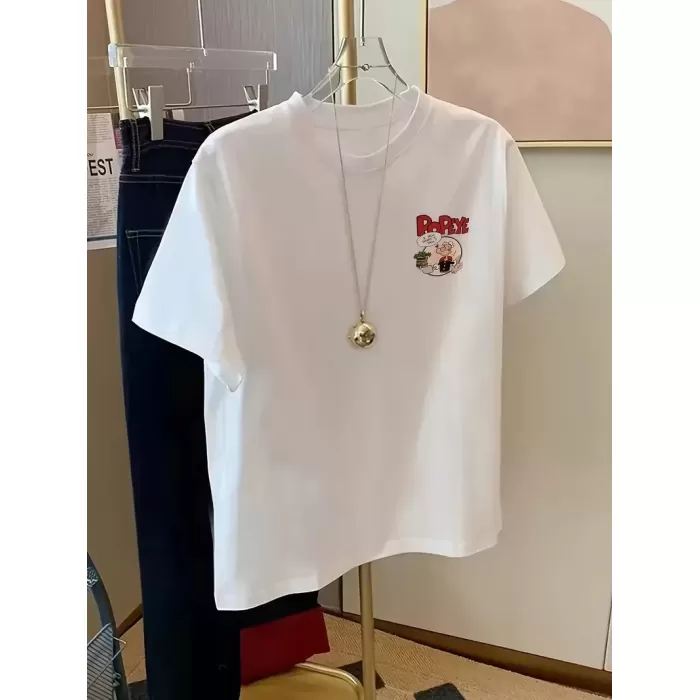 Erkek Oversize Tişörtü  Popeye the Sailor Retro Vintage Ispanak | Hediye olarak idealdir, farklı boyutları mevcuttur. - Beyaz