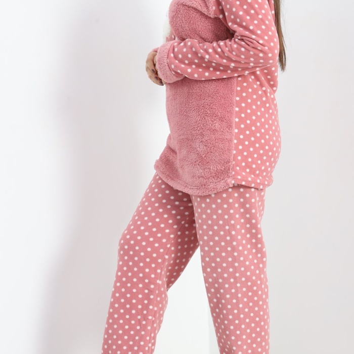 Battal Polar Pijama Takımı Pembe1