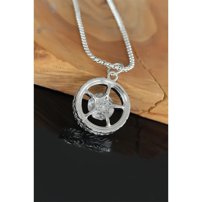 Medusa Tasarım Silver Renk Zincirli Erkek Kolye