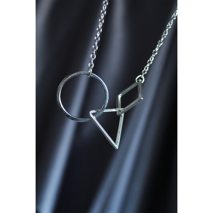 Silver Renk Squid Game Unisex Kolye