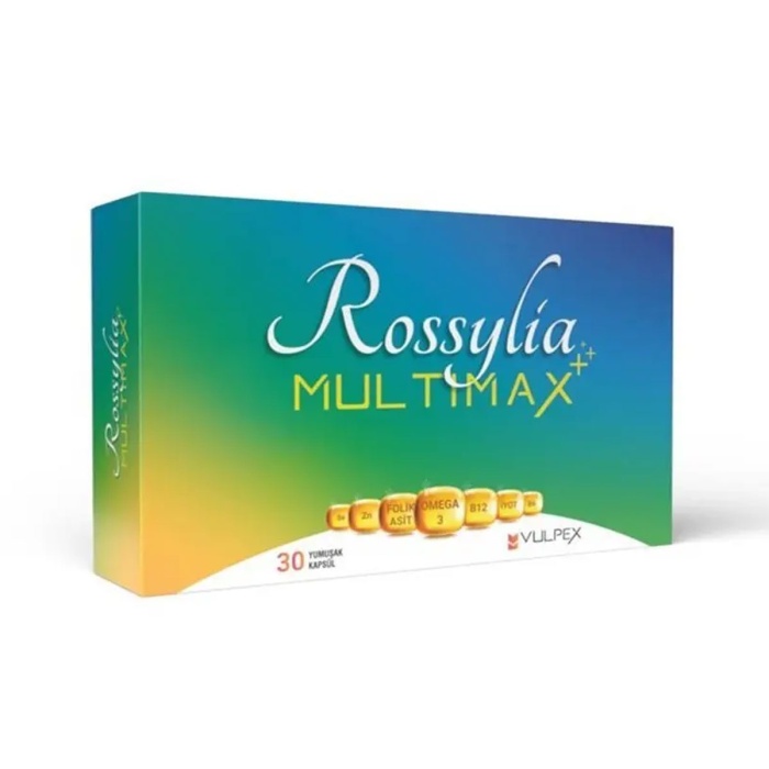 Rossylia Multimax Omega 3 Folik Asit İyot B12 Multivitamin ve Multimineral 30 Kapsül