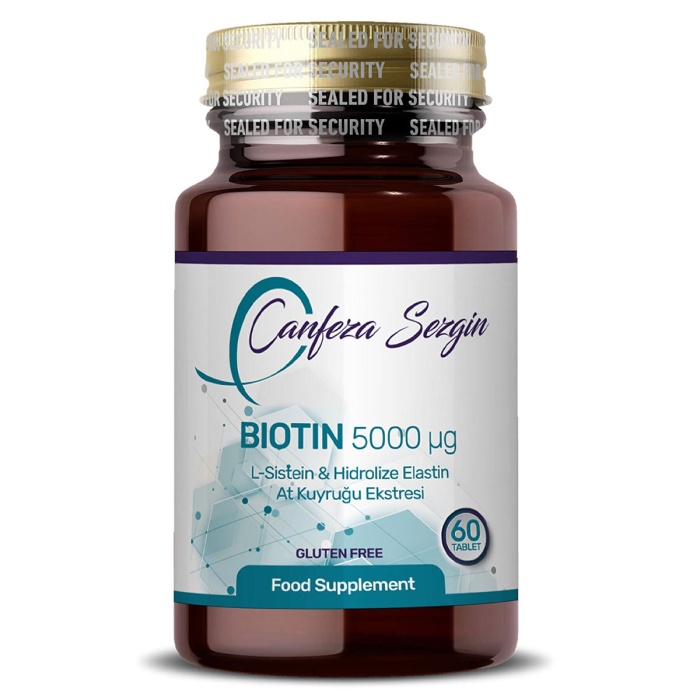 Canfeza Sezgin Biotin L-Sistein Hidrolize Elastin At Kuyruğu Ekstresi 60 Tablet