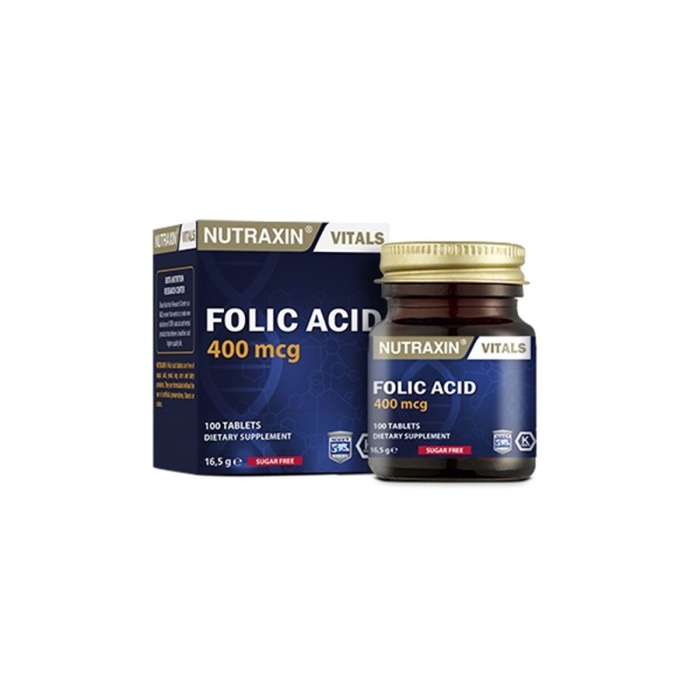 Nutraxin Folic Acid 400 mcg 100 Tablet