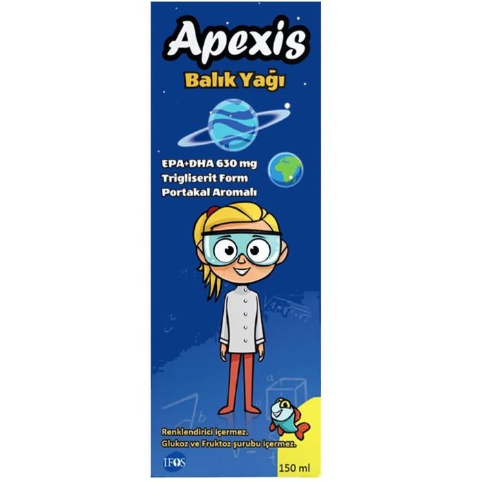 Apexis Balık Yağı Şurubu Portakal Aromalı 150 ml